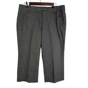 New Directions Gray High Rise Dress Capri Pants Women's‎ 16 Zippered Pockets